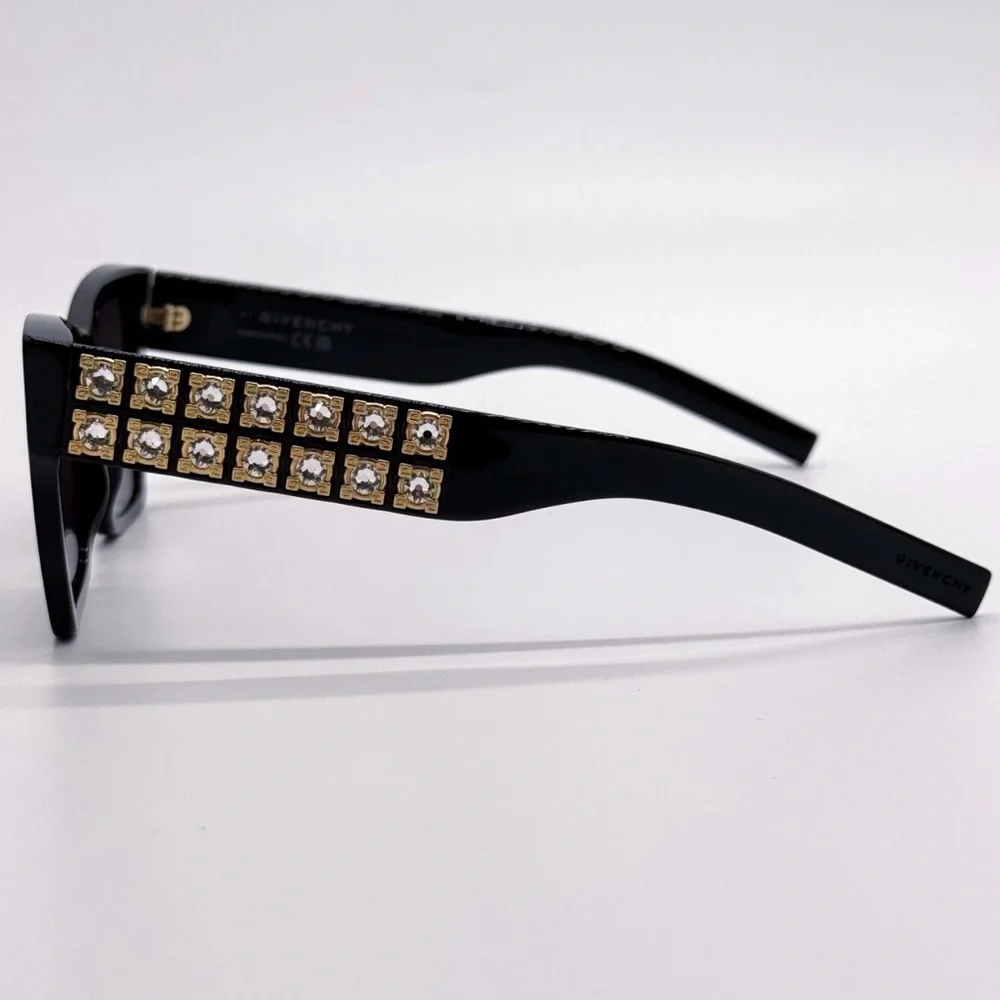 New! Givenchy Elegant Black Sunglasses with Crystals, GV40076I 01A, Authentic - Picture 5 of 11